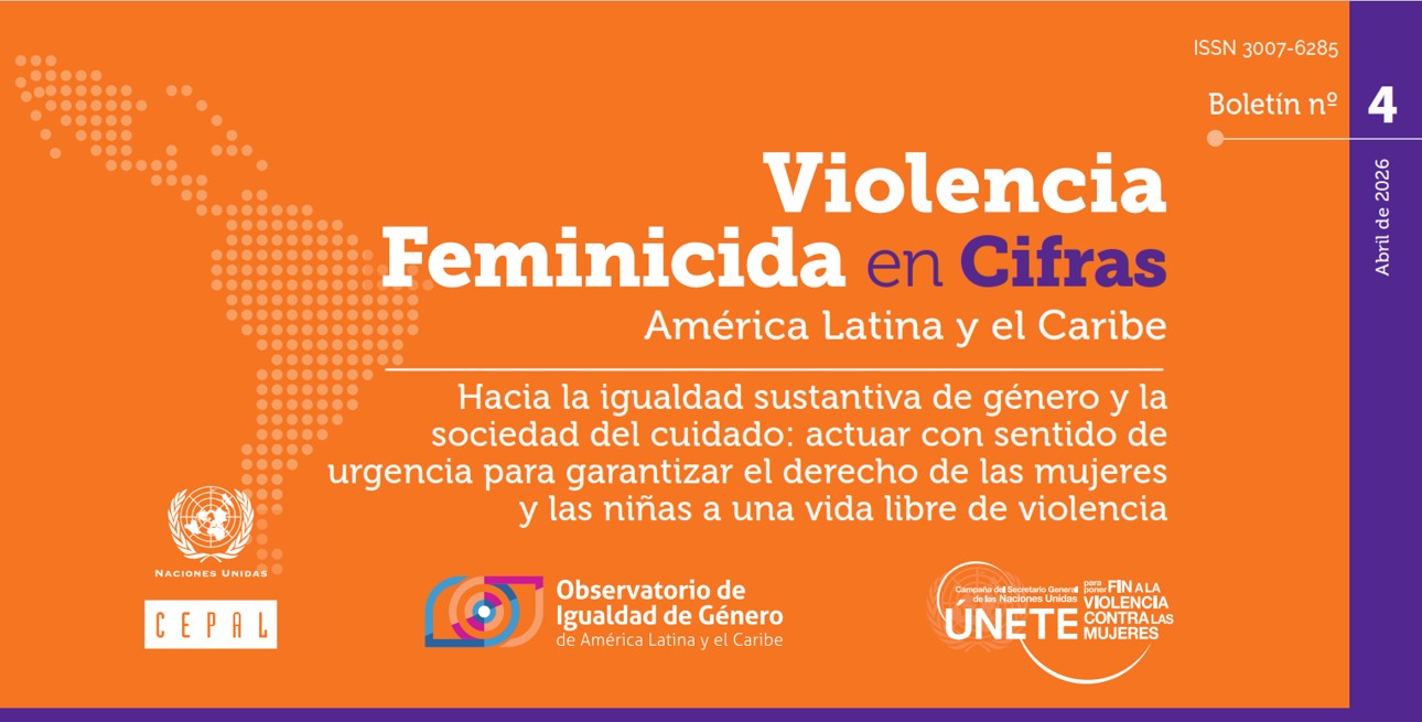 Portada del boletín n.º 4: Violencia feminicida en cifras, América Latina y el Caribe. CEPAL, abril de 2026.